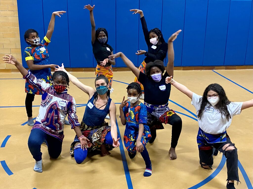 African Dance Group in Gymnasium